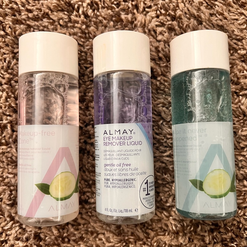 Almay Trio Eye Makeup Remover Bundle— Clear, Purple, Teal